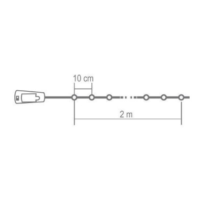 Micro LED-es elemes füzér, dugó alakú elemtartóval, színes - MLD 20/M